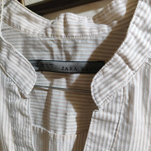 Zara short-sleeve shirt like new, beige, size S