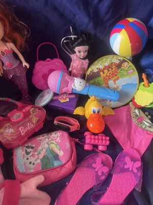Various toys used, assorted dolls and accessories