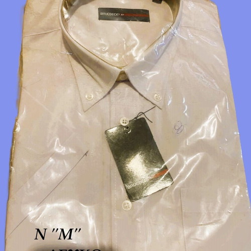 Men's dress shirts new, pack of 2, white and beige