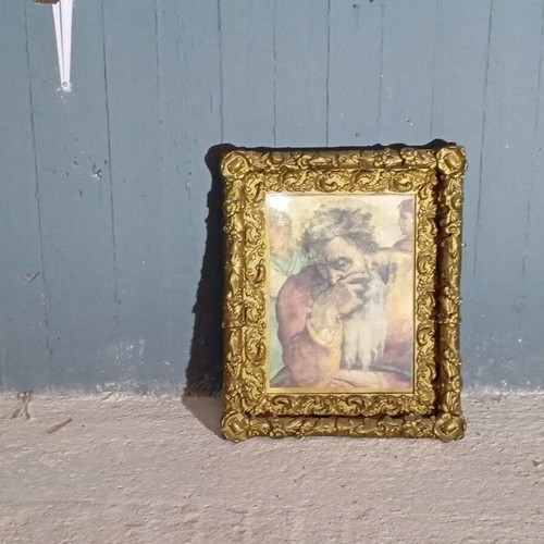 Vintage giclee print Pensive Man with Victorian style frame like new