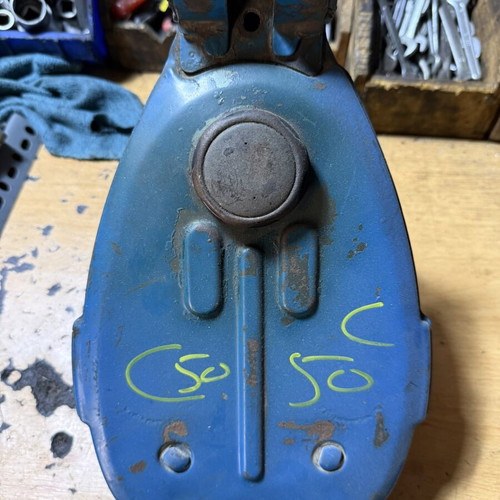 Honda C50 High Handlebar Fuel Tank used, blue, OEM