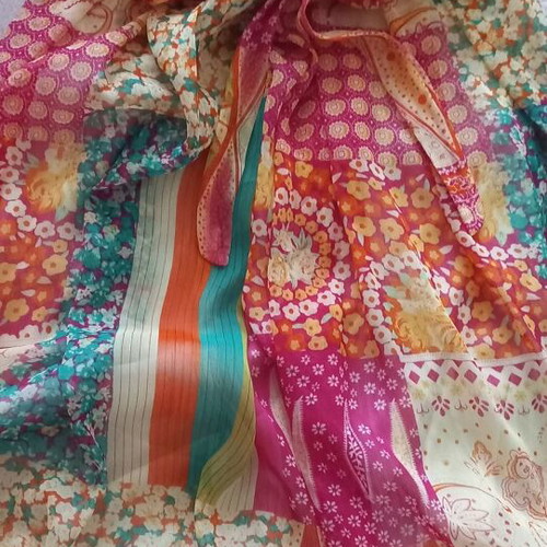 Colorful Patchwork Strapless Bubble Dress like new, size S/M