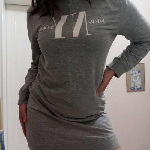 H&M Grey Mini Dress With Long Sleeves Like New