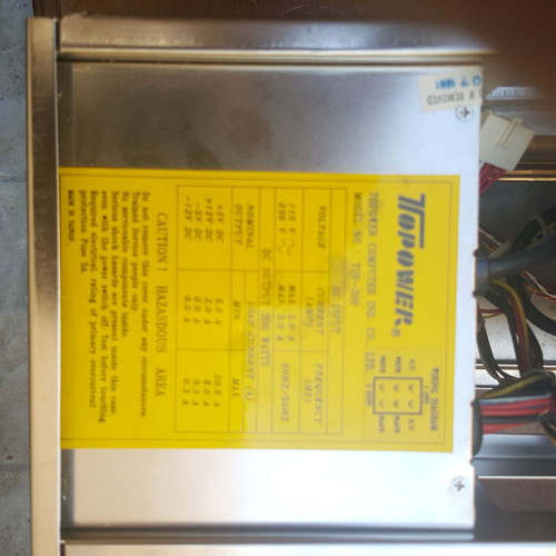 Retro AT computer case with 5.25 floppy drive and power supply used