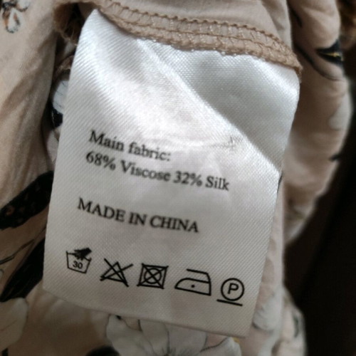 Silk dress like new, boho style, beige