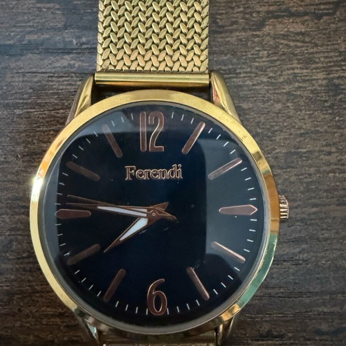 Ferendi F3610 women's watch with gold mesh bracelet, like new