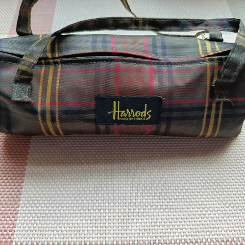 Harrods Knightsbridge toiletry bag with check pattern like new