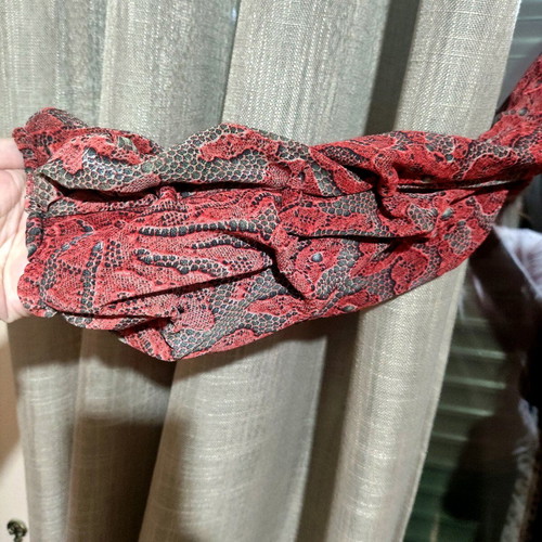 Red wrap dress like new, midi with belt and removable pads