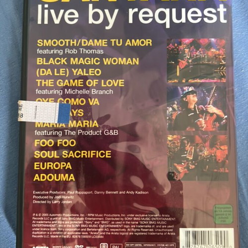 Santana Live By Request DVD like new