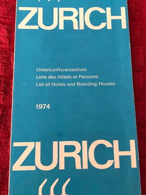 Zurich vintage foldable map 1974 like new