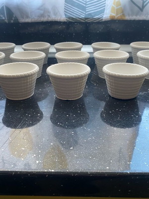 Gypsoceramic baskets new, set of 10 pieces