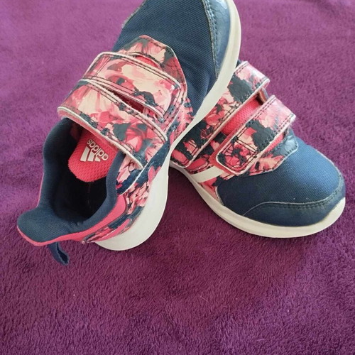 Adidas Kids Athletic Shoes Used Size 25 Blue Red