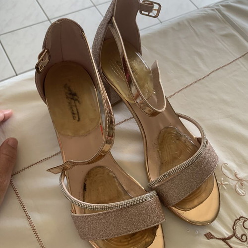 Pink and gold glitter sandals size 38, like new