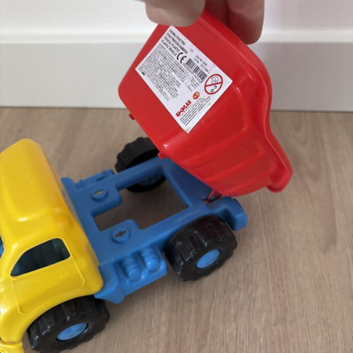 Plastic toy trucks used, pack of 3