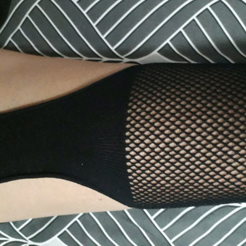 Box Now black fishnet tights new with open crotch and hips
