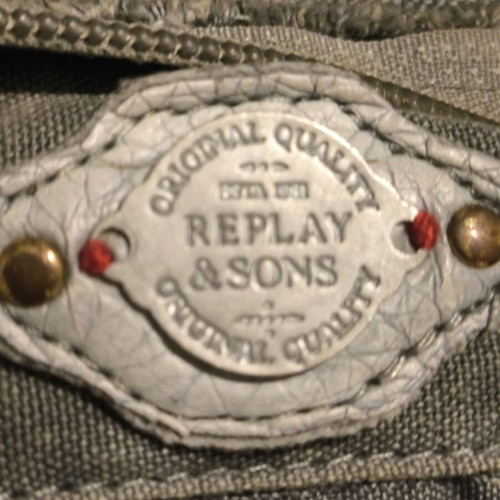 Replay shoulder bag fabric like new, gray and blue with extra strap