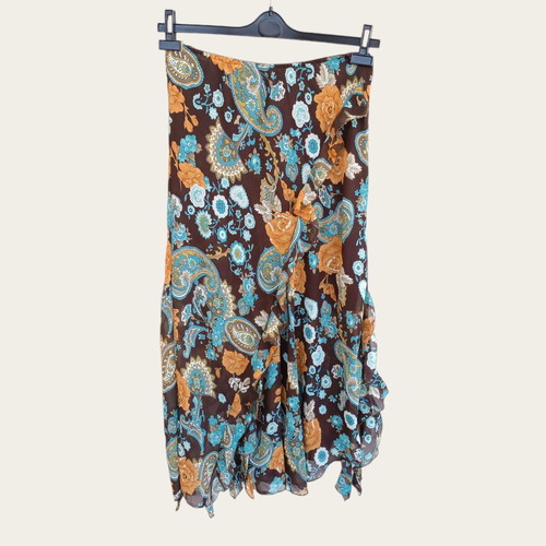 Brown printed skirt (L)