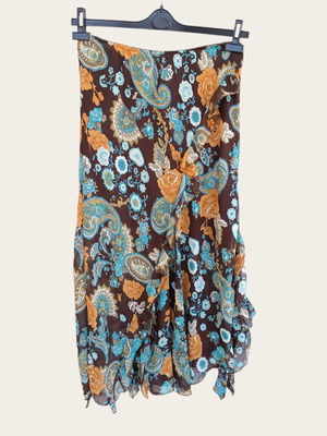 Brown printed skirt (L)