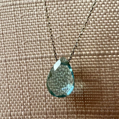 Silver necklace 925 with turquoise crystal pendant used
