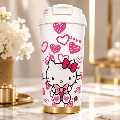 Hello Kitty stainless steel thermos with lid, premium design