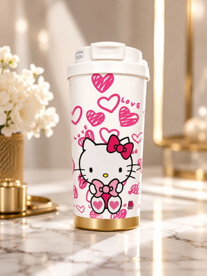 Hello Kitty stainless steel thermos with lid, premium design