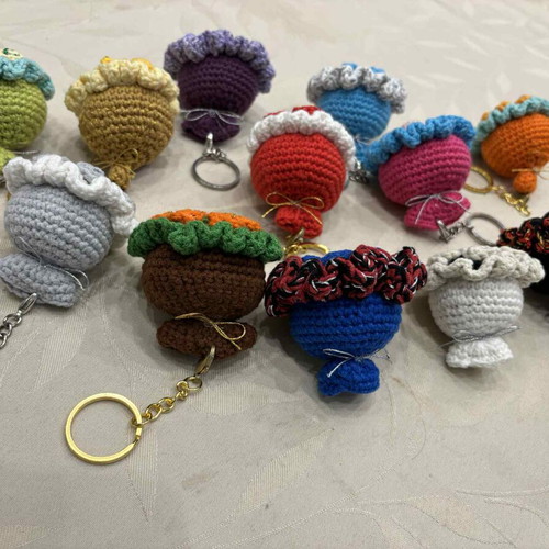 Crochet bouquet keychain handmade new
