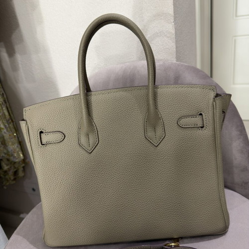 Leather handbag, brown, 30x25 cm, Blermode