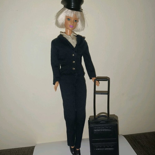 Barbie Pilot (1999) used with original jacket, pants, blouse, hat and suitcase