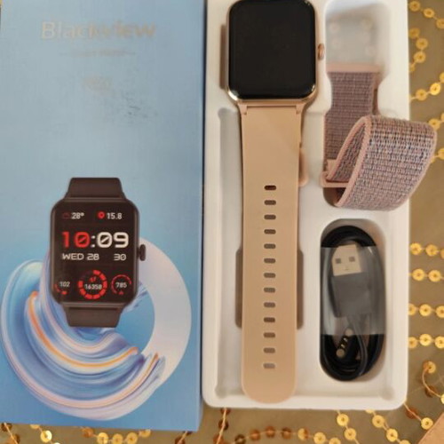 Smartwatch wristwatch, beige, women's
