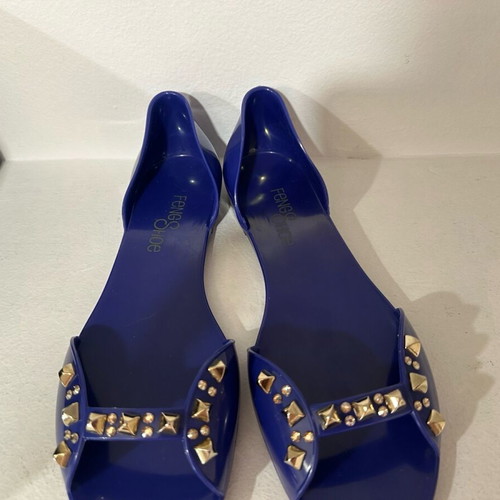 Feng Shoe Peep Toe blue ballerina shoes new