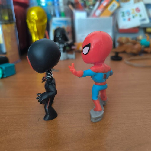 Spiderman and Spin figures used, set of 2, about 10 cm