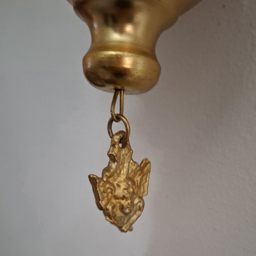 Hanging Church Oil Lamp gold color, like new, 65 cm