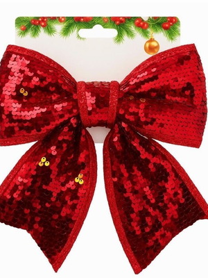 Decorative bow with red sequin 24x20cm new