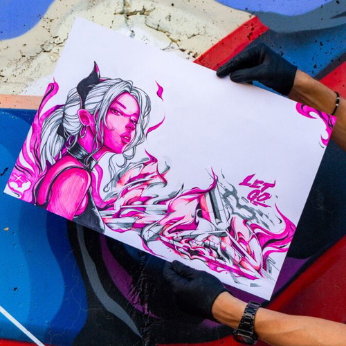 Original graffiti artwork The Art of Letting Go, 35x50cm