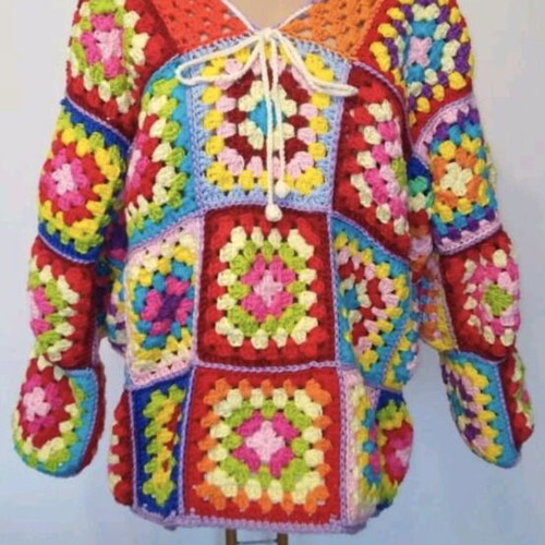 A-Style colorful tunic new, handmade from cotton yarn
