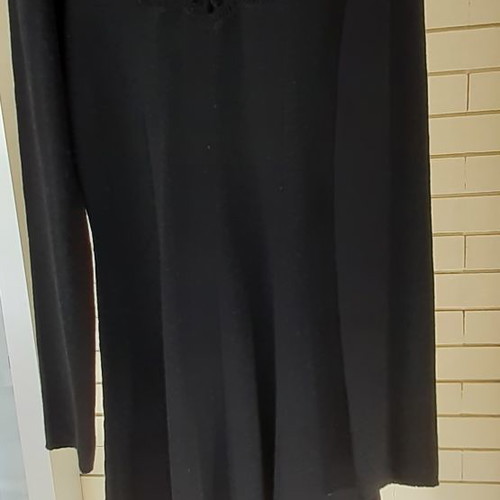 Dress used, black, size S-M, silk knit long sleeve