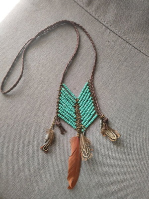 Boho κολιέ Klaidra σε άριστη κατάσταση, καφέ και τιρκουάζ
