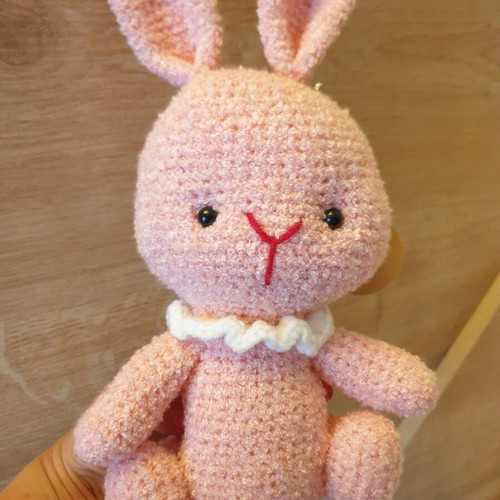 Pink Amigurumi Bunny Handmade, New, 26cm×14cm