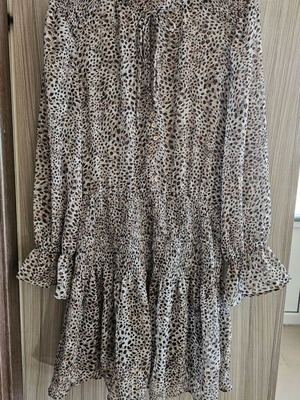 Φόρεμα Zara μίνι με animal leopard print, μακριά μανίκια