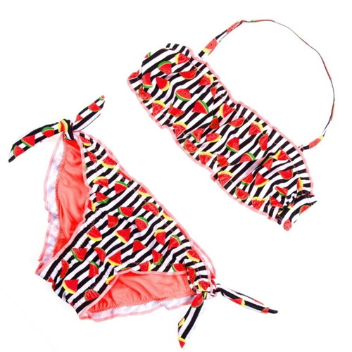 Children's swimsuit striped with watermelons like new