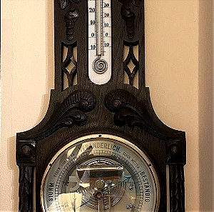 Βαρόμετρο θερμόμετρο ξύλινο τοίχου vintage