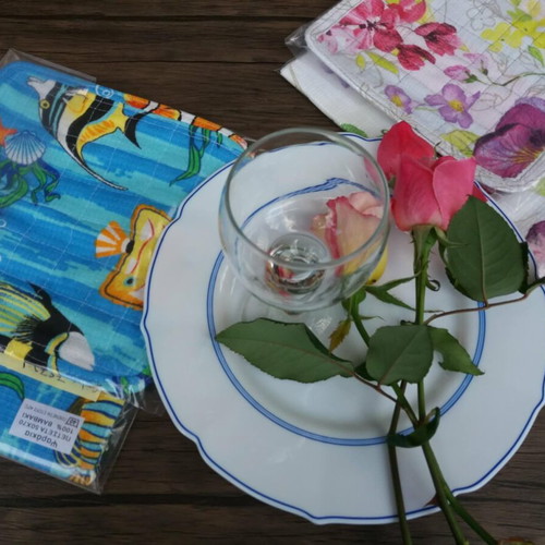 Kitchen towel set and 2 holders 100% cotton new