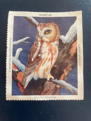 USA stamp rare, like new, National Wildlife Federation 1963 Saw-Whet Owl