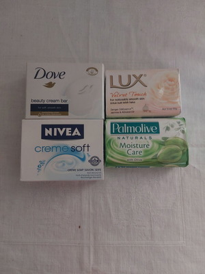 4 Aromatic Soaps Dove, Nivea, Lux, Palmolive New