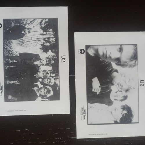 U2 promotional press photos set of 2, Anton Corbijn 1983 and 1987