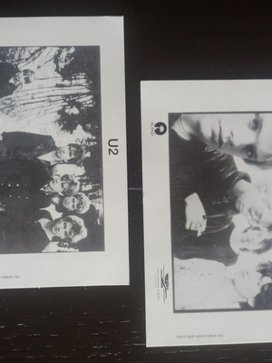 U2 promotional press photos set of 2, Anton Corbijn 1983 and 1987