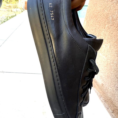 Common Projects Black Leather Sneakers EU 42 Unworn