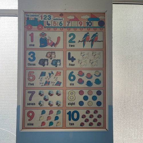 Numbers poster used, framed