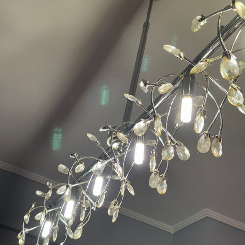 Ceiling light set with Swarovski crystals, stainless steel, G9 bulbs