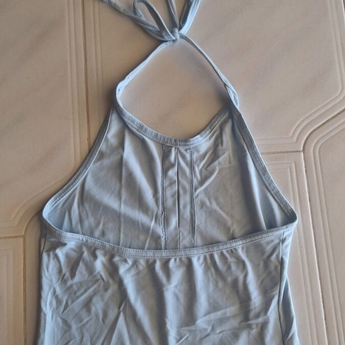 Halter Neck Top baby blue size S like new with cut-out